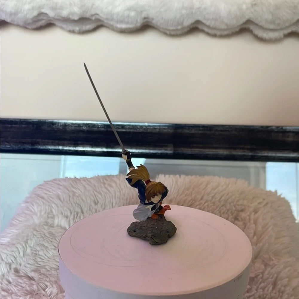 Sword-Wielding Figurine - Blue and Gold